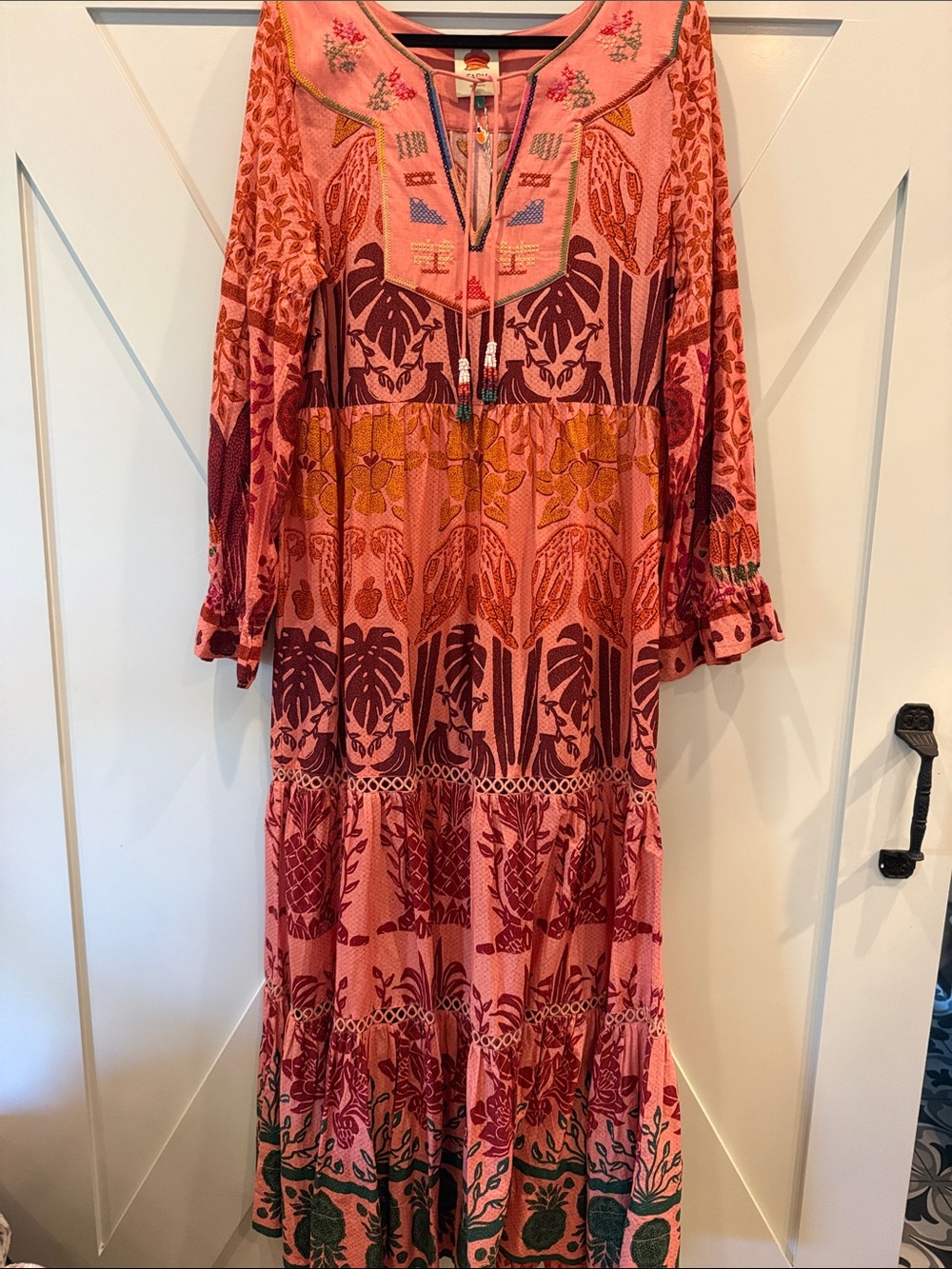 FARM Rio Pink & Green Printed Maxi Dress